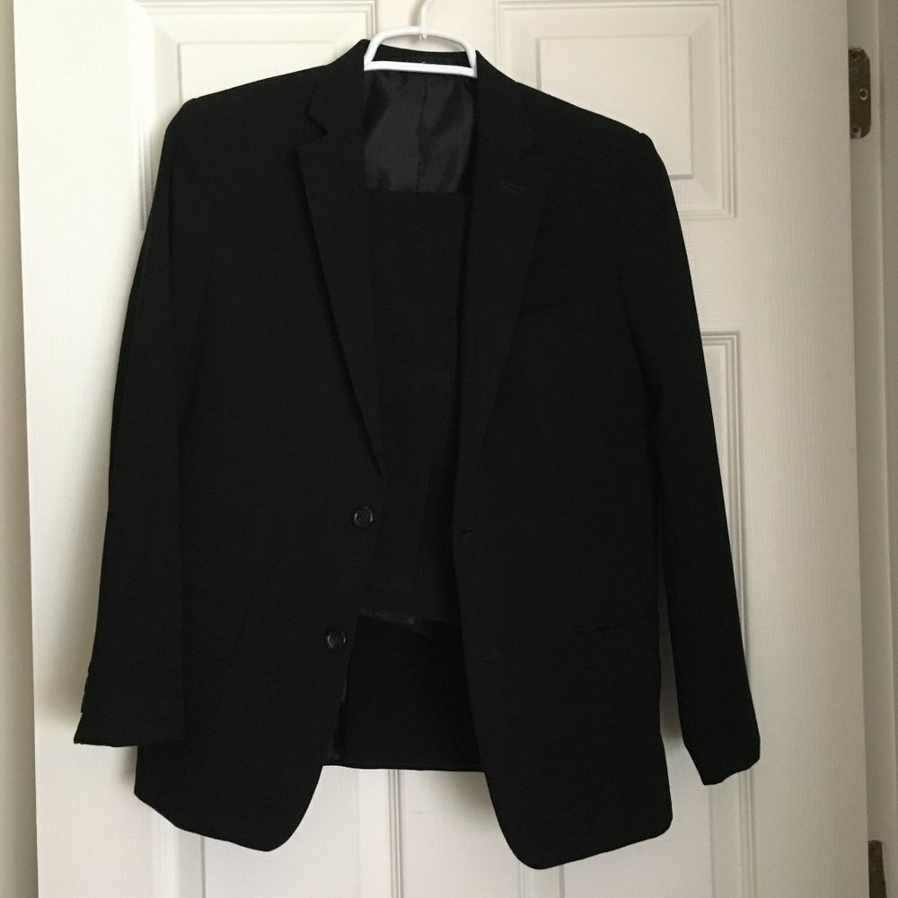 Boys Calvin Klein Black Suit, Size 14